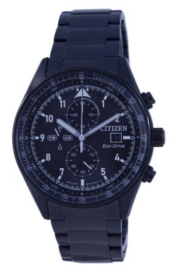 画像1: 【送料無料】CITIZEN メンズ腕時計 海外モデル クロノグラフ ブラックダイヤル エコドライブ CA0775-87E
