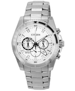 画像1: 【送料無料】CITIZEN メンズ腕時計 海外モデル クロノグラフ シルバーダイヤル クォーツ AN8200-50A