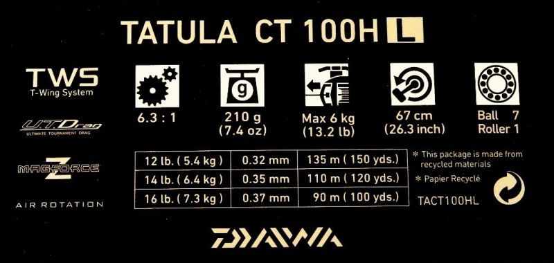画像4: ダイワ　DAIWA TATULA CT  100HL 2016年最新モデル