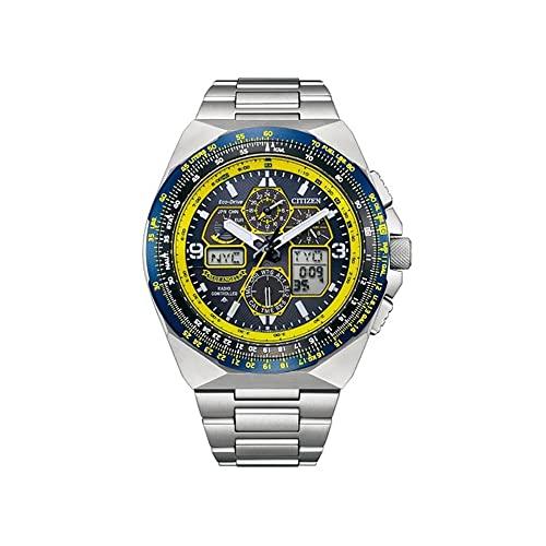 画像1: 【送料無料】CITIZEN メンズ腕時計 海外モデル プロマスター スカイホーク AT ブルー エンジェルス クロノグラフ エコドライブ ダイバーズ JY8125-54L